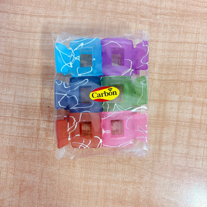 A06721 Carbon Matte & Acrylic Geometric Hair Claw Clips Pack (Multicolor & Black)