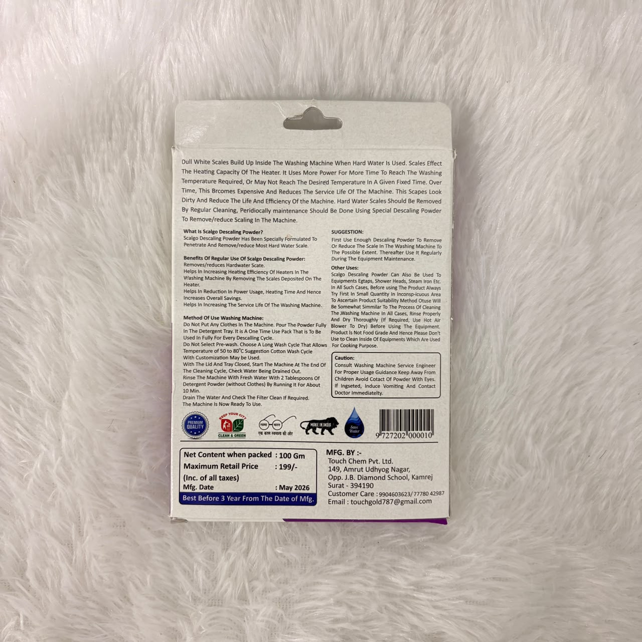 A06733 Touch Gold Scalegon Descaling Powder for Washing Machine & Dishwasher (100g)