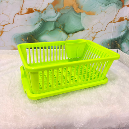 A06749 3 in 1 Durable Drainer Drying Rack Washing Basket with Tray