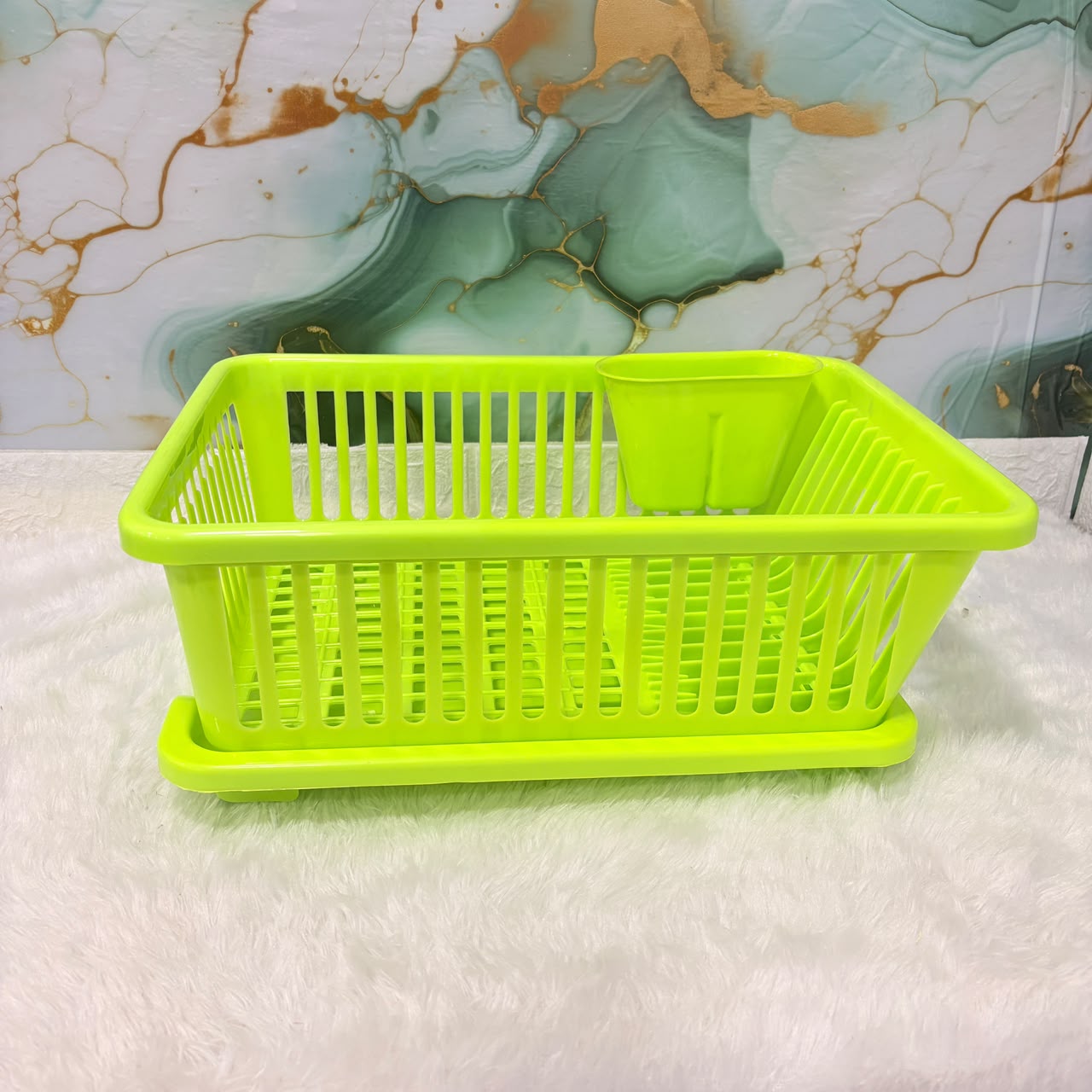 A06749 3 in 1 Durable Drainer Drying Rack Washing Basket with Tray