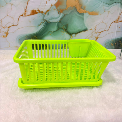 A06749 3 in 1 Durable Drainer Drying Rack Washing Basket with Tray