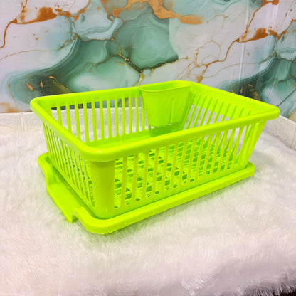 A06749 3 in 1 Durable Drainer Drying Rack Washing Basket with Tray