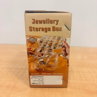 A06706 3-Layer Clear Acrylic Rotating Jewelry Storage Box & Cosmetic Organizer