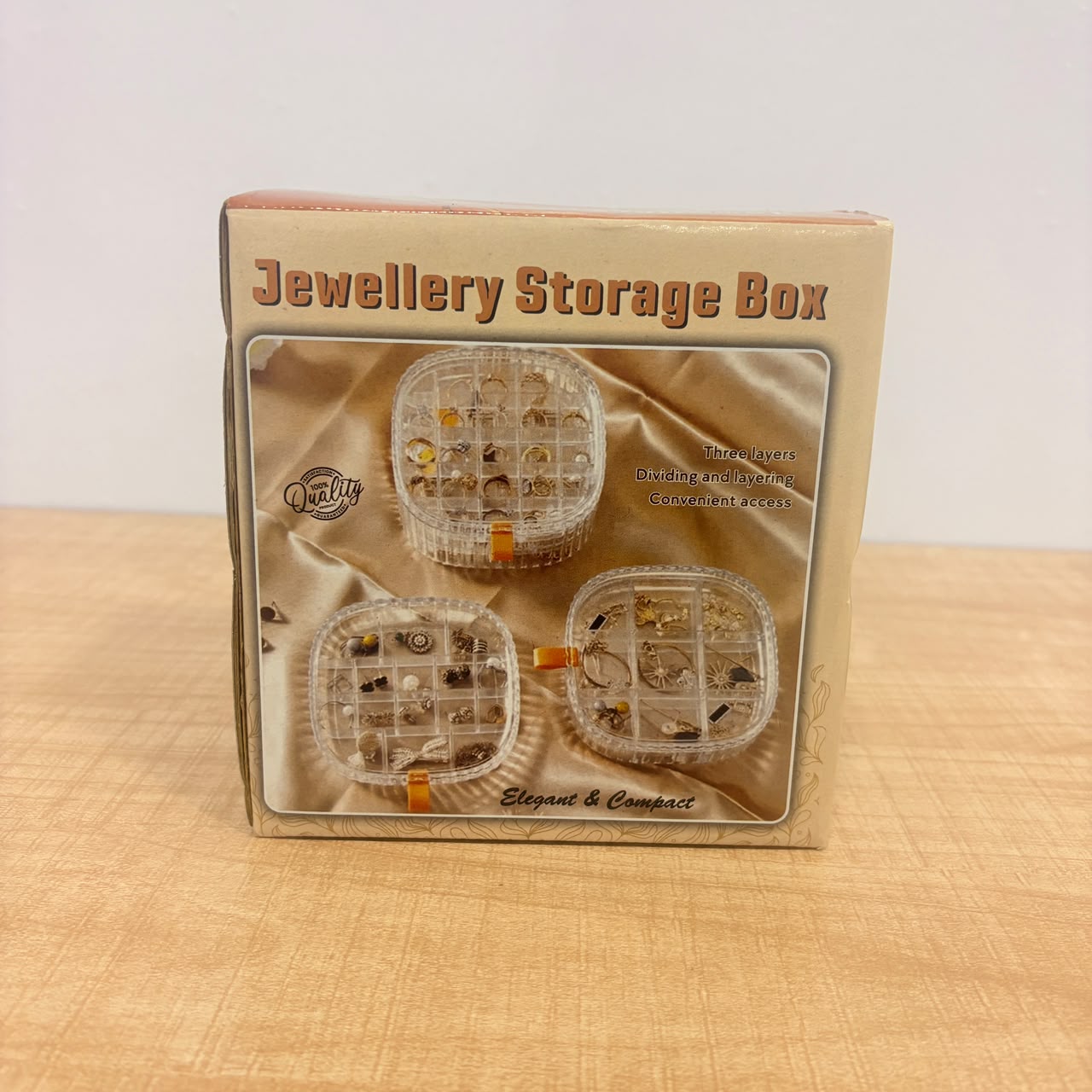 A06706 3-Layer Clear Acrylic Rotating Jewelry Storage Box & Cosmetic Organizer