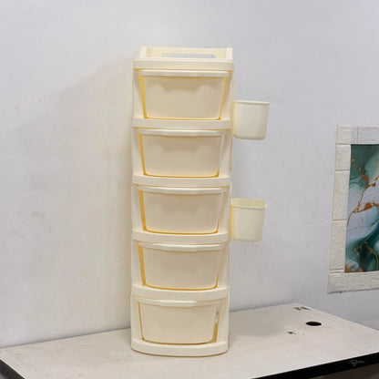 A06753 5xl Modular Plastic Storage Drawer Organizer with Side Hanging Cups