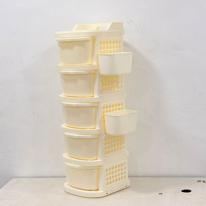 A06753 5xl Modular Plastic Storage Drawer Organizer with Side Hanging Cups