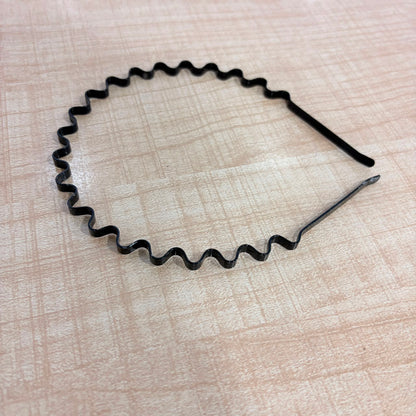 A06757 Unisex Black Metal Wave Zig Zag Spring Headband