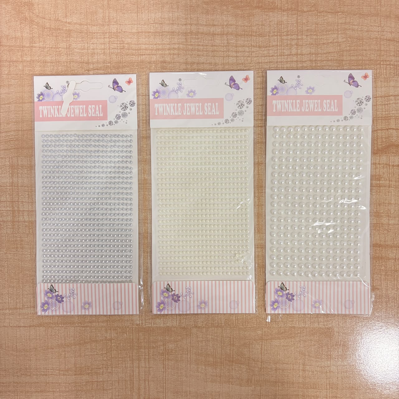 A06758 Self-Adhesive Rhinestone & Pearl Sticker Sheets (Set of 1)