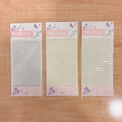 A06758 Self-Adhesive Rhinestone & Pearl Sticker Sheets (Set of 1)