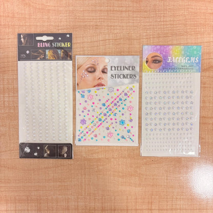 A06759 Self-Adhesive Hair, Face & Body Rhinestone Gem Stickers for Makeup, Festivals, and Nail Art