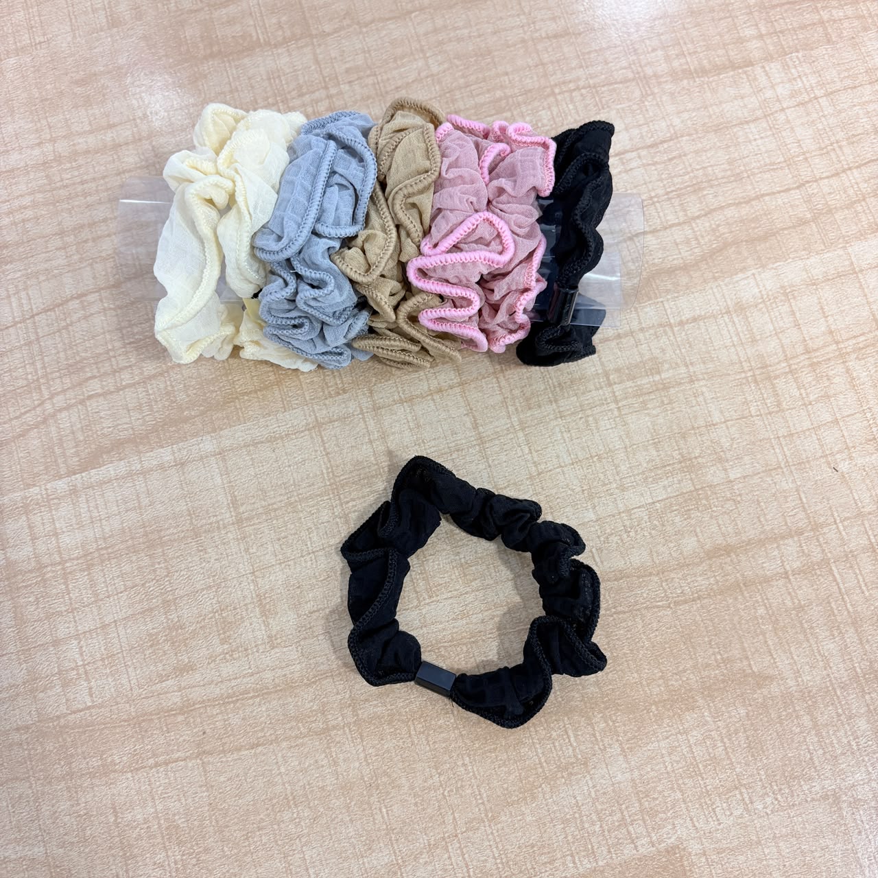 A06762 Multicolor Ruffled Chiffon Hair Scrunchies for Women & Girls
