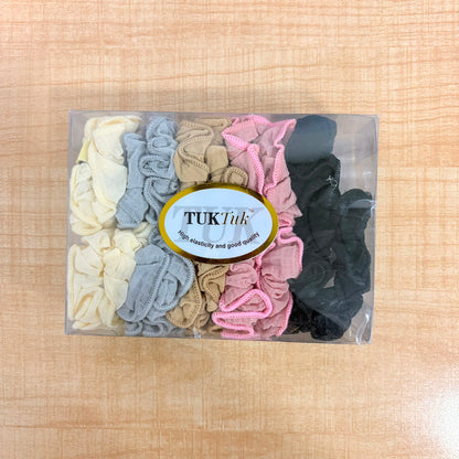 A06762 Multicolor Ruffled Chiffon Hair Scrunchies for Women & Girls