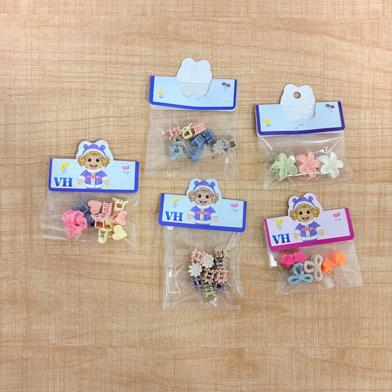 A06763 Multicolor Mini Hair Claw Clips Set for Girls & Women
