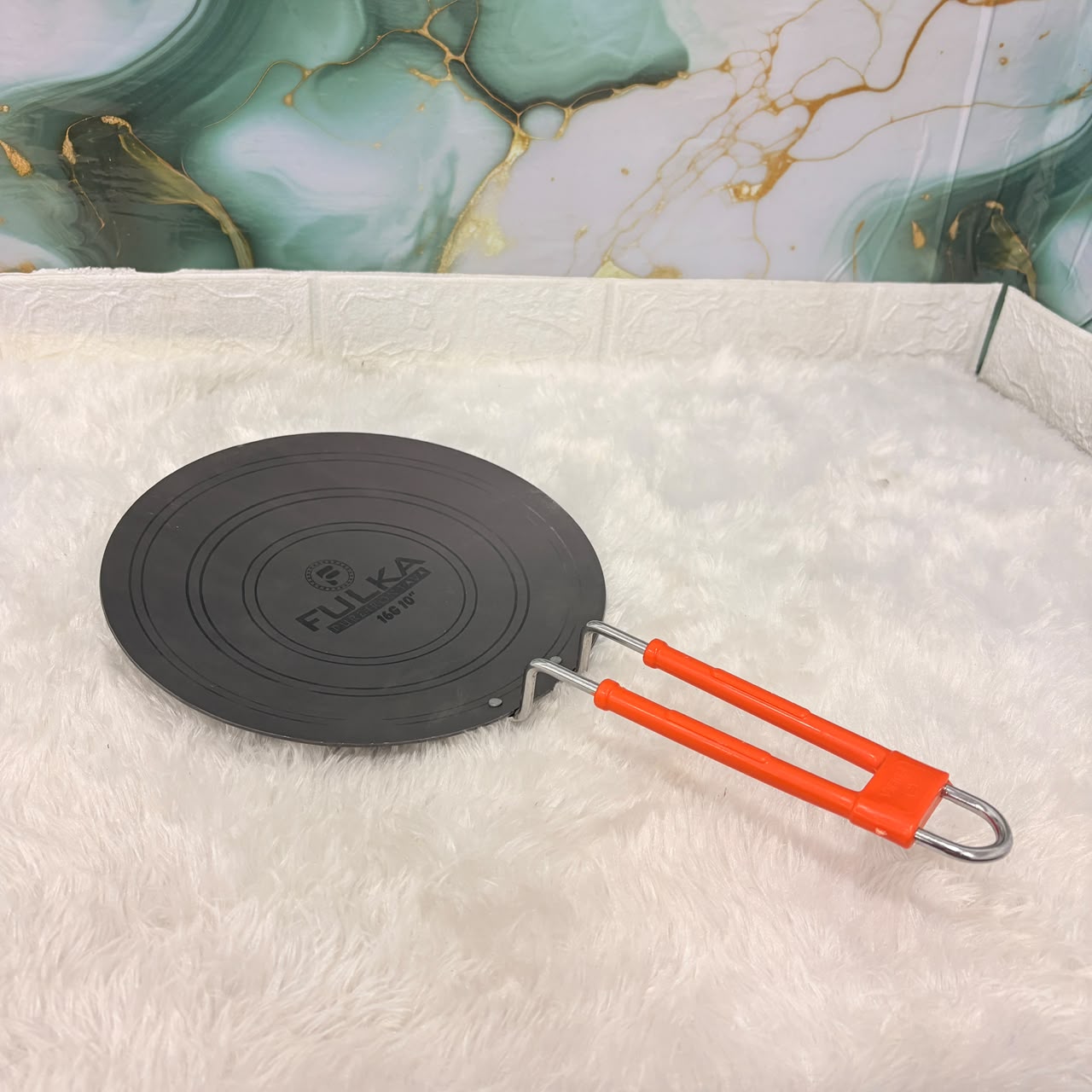 A06769 FULKA 10 Inch Pure Iron Roti Tawa (16 Gauge) with Wire Handle