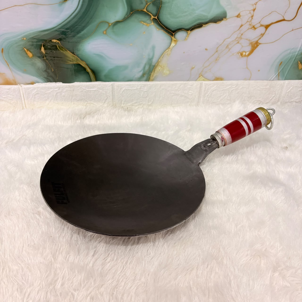 A06772 FULFIT Pure Iron Concave Tawa (Pre-Seasoned, Wooden Handle) (1211)