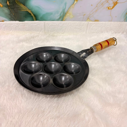 A06779 7-Cavity Non-Stick Appam Pan with Sturdy Wooden Handle (APPAM PAN SVP RC 10)