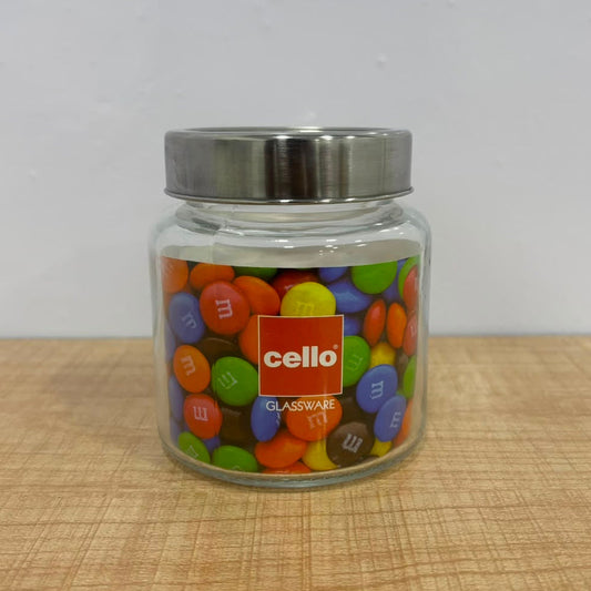 AM5163 CELLO Round Fresh Glass Storage Jar, 580ml (Set of 1)