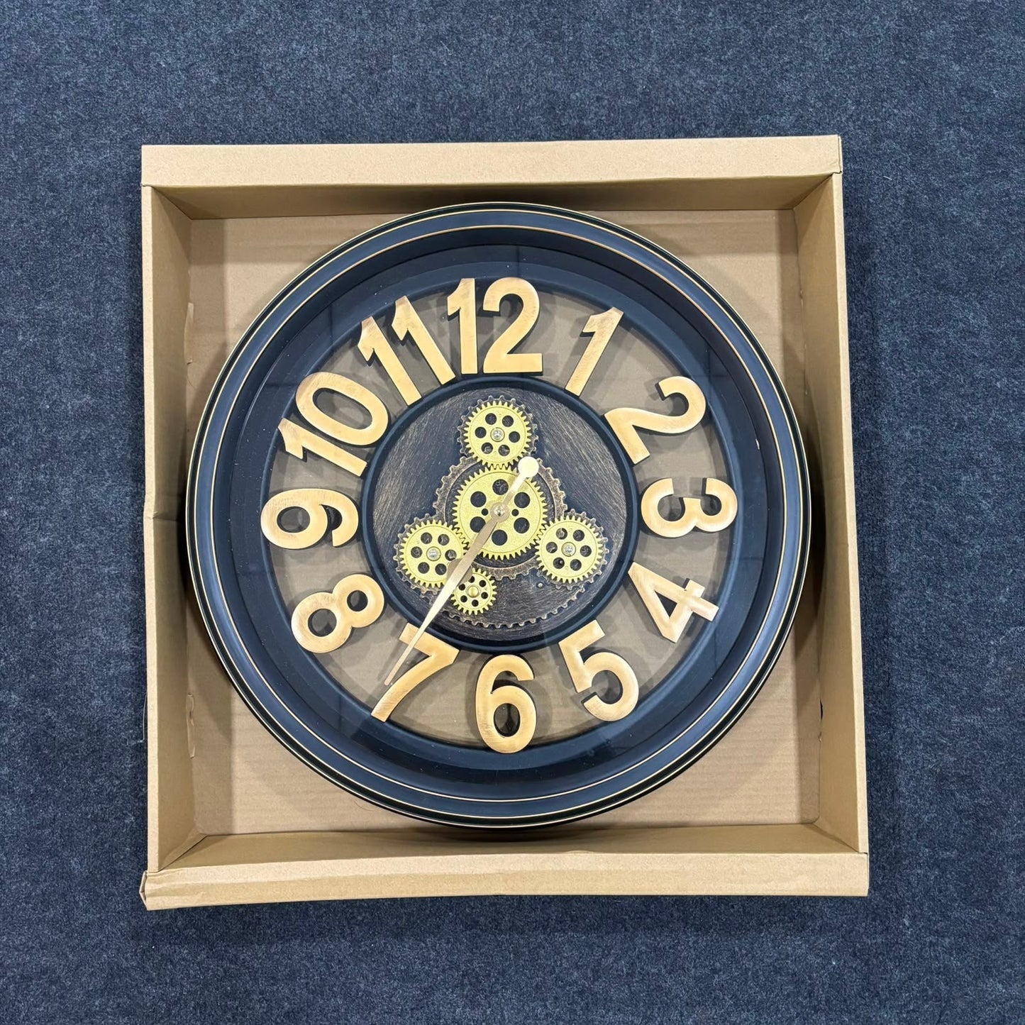A06891 Wood & Metal Classic Steel Finish Round Wall Clock