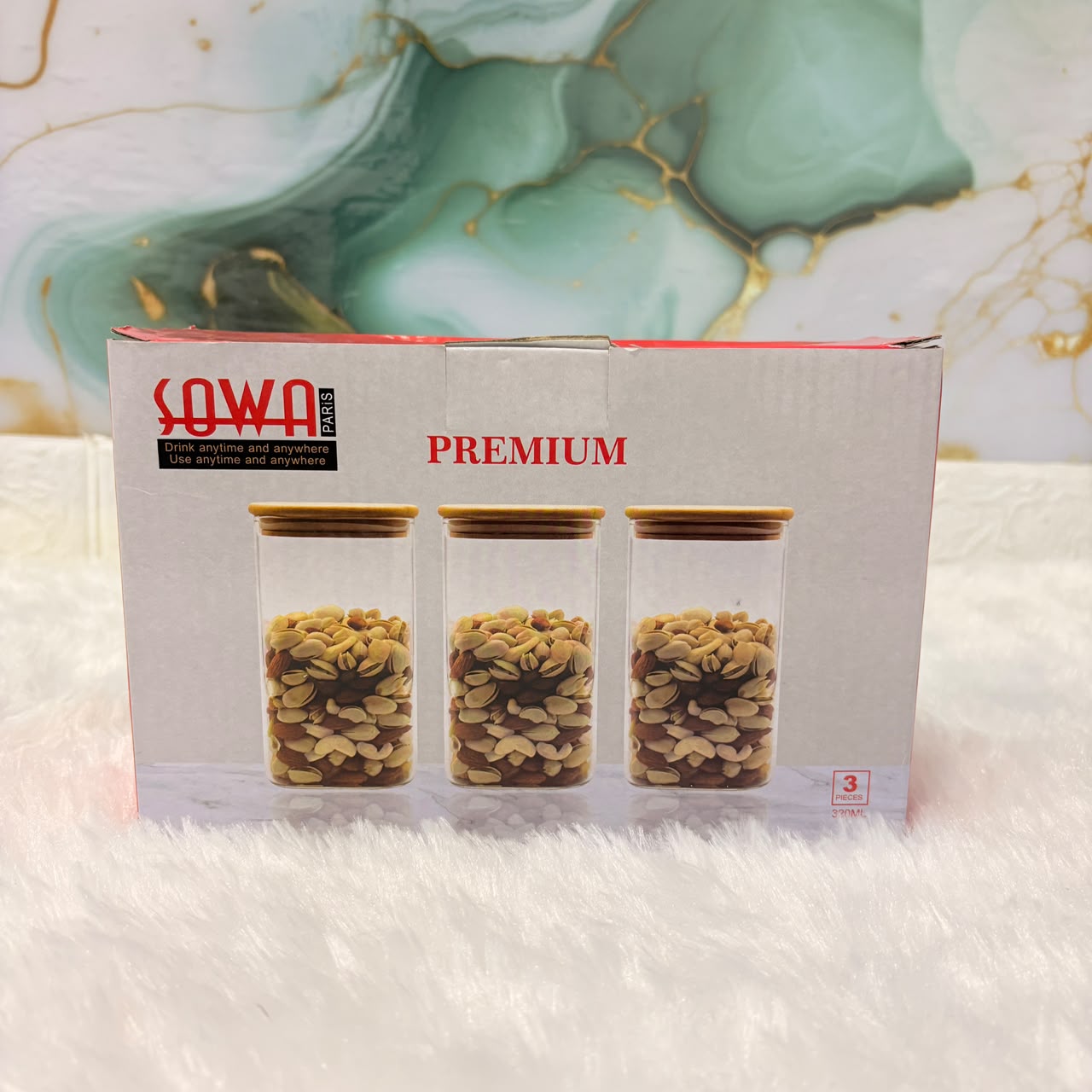 AM3727 Borosilicate Round Containers With Airtight Bamboo Wooden Lids