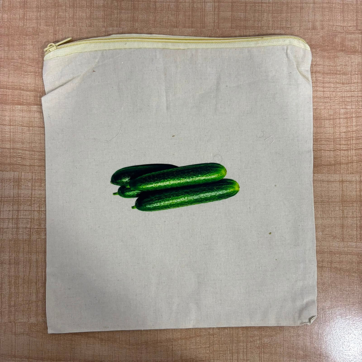 A06960 Reusable Cotton Produce & Storage Bag with Zipper Closure (Multi Print)