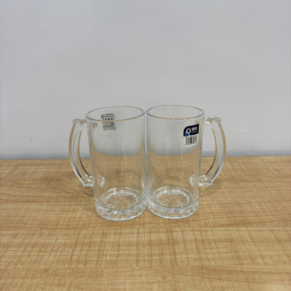 A07076 Langxu Glass Beer Mugs Set (500ml / 16.9oz) - 2 Pieces [LXZB02]