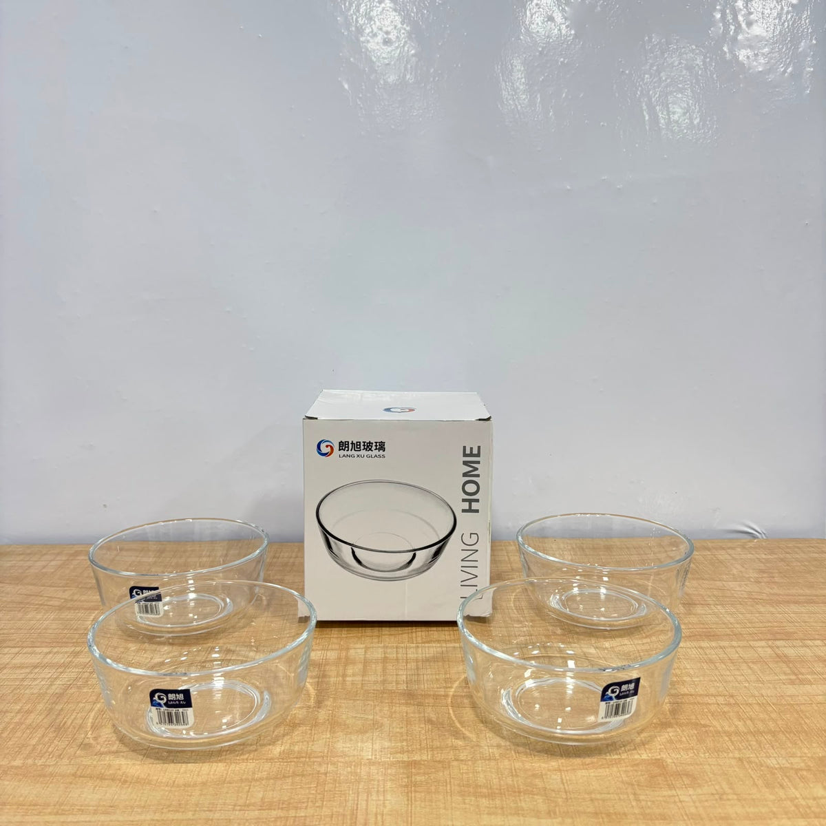 A07083 Langxu Transparent Clear Glass Bowl Set - 700ml (Set of 4) [LXW113]