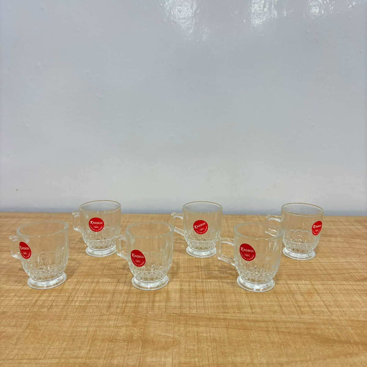 A07086 KARBON Glass Tea & Coffee Cup Set with Handle (Set of 6) [SMTC345]