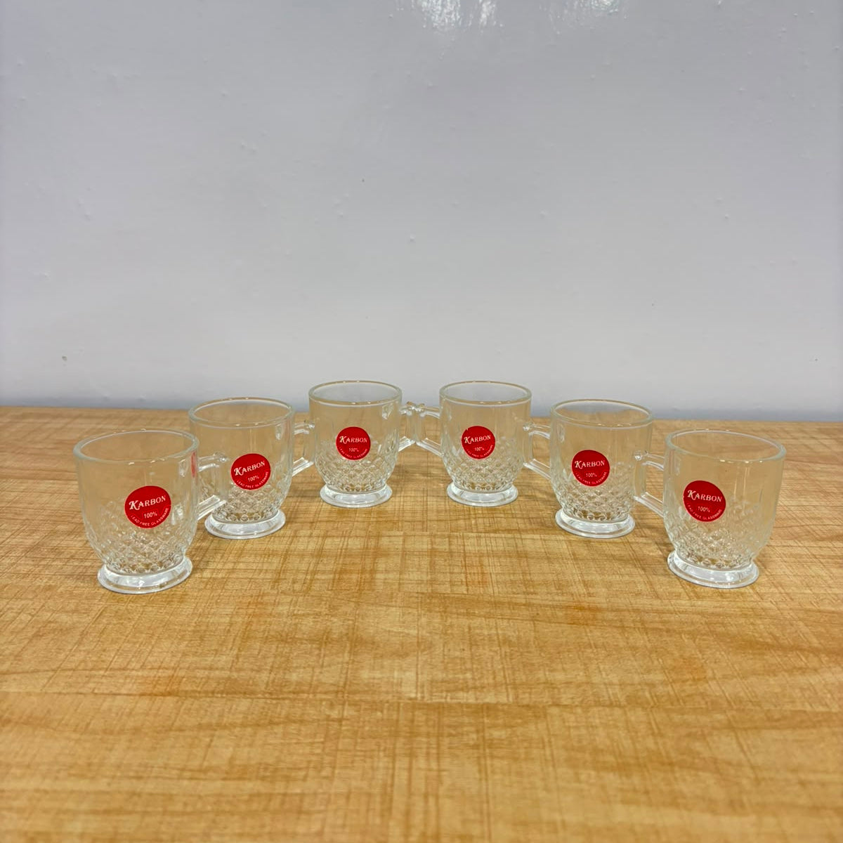 A07086 KARBON Glass Tea & Coffee Cup Set with Handle (Set of 6) [SMTC345]