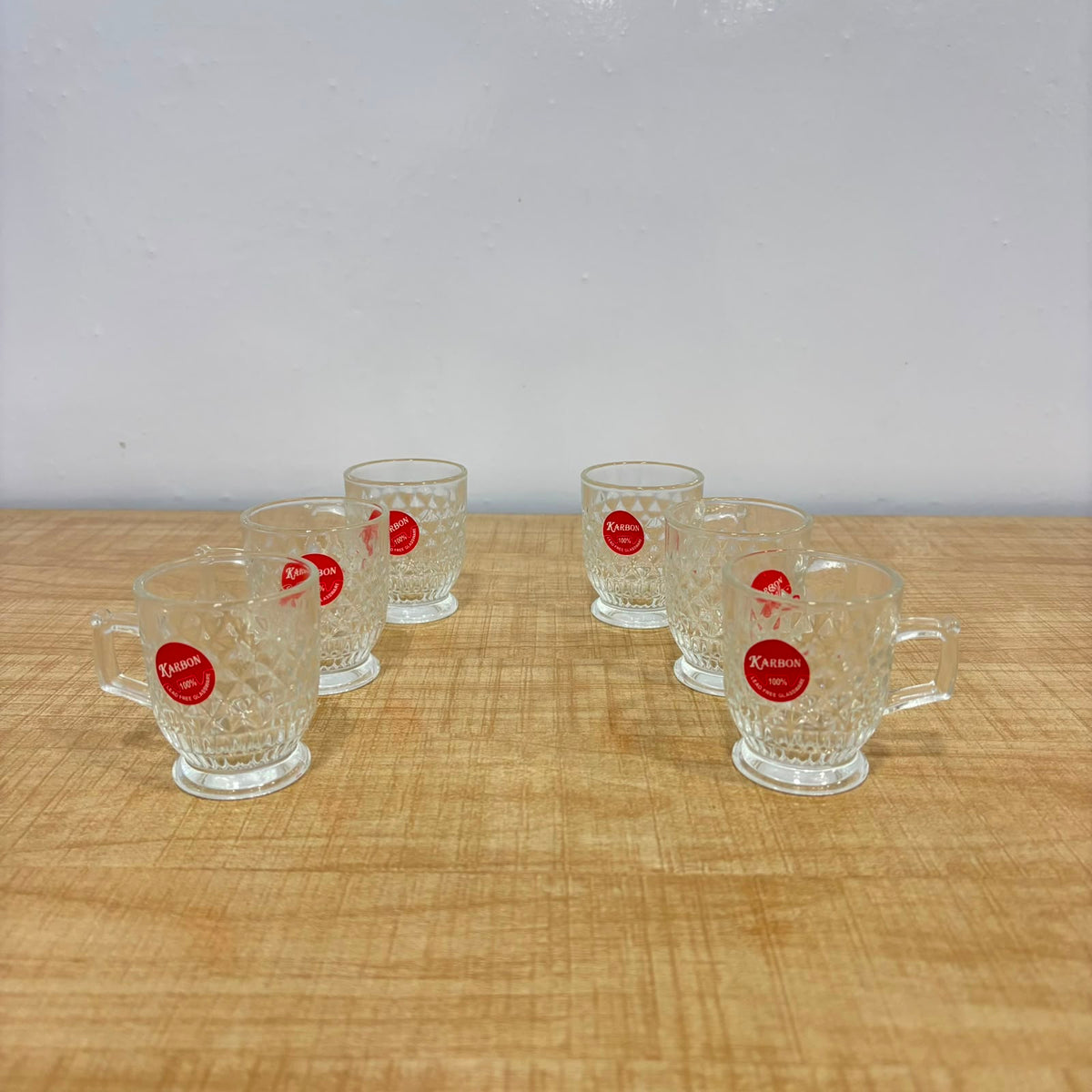A07086 KARBON Glass Tea & Coffee Cup Set with Handle (Set of 6) [SMTC345]