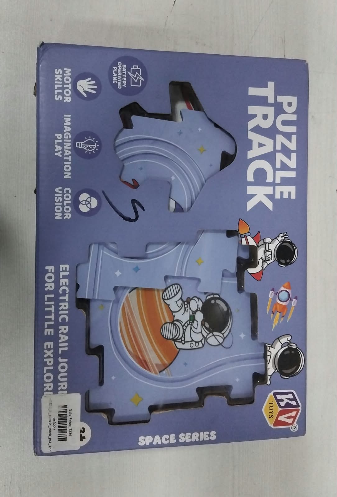 TM0222 Space Series Battery-Operated Airplane with Space-Themed Puzzle Tracks