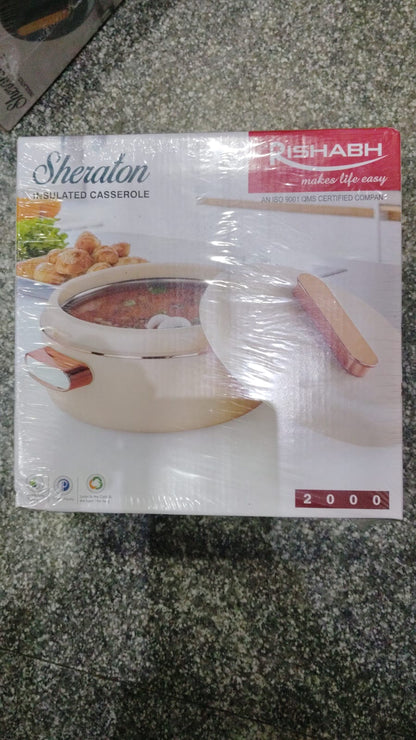 AM0645 Rishabh Inner Stainless Steel Sheraton Casserole | Multicolor Casserole | Easy to Carry | Serving Casserole 2000ml