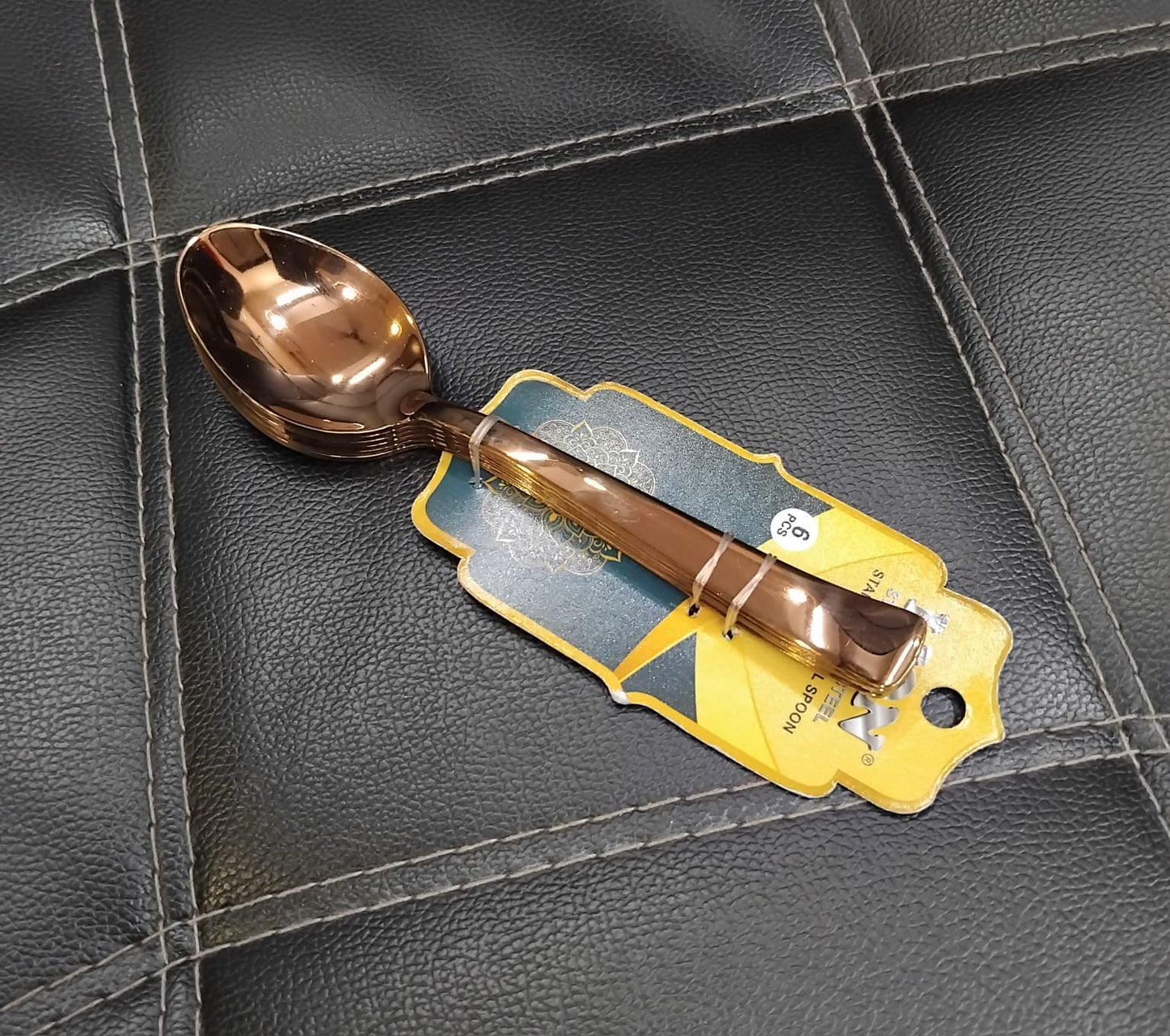 AM2368 Lion Stainless Steel Luxury Noble Gold Baby Spoon 6Pcs