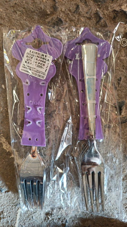 AM2372 Lion Stainless Steel Noble Spoons Baby Forks 6Pcs