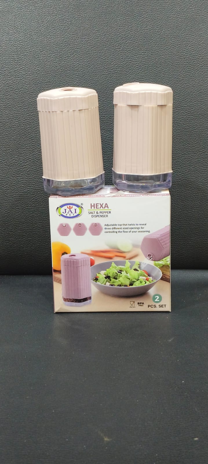 AM2725 Hexa Salt & Pepper dispenser Set   (2 Piece)