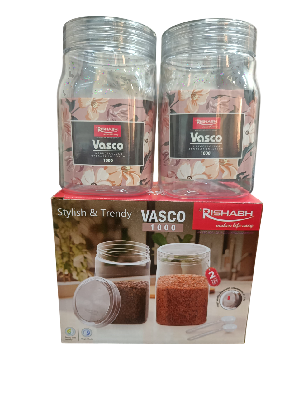 AM2639 Rishabh Vasco 1000 stylish & Trendy Pet container 2pcs with Spoon