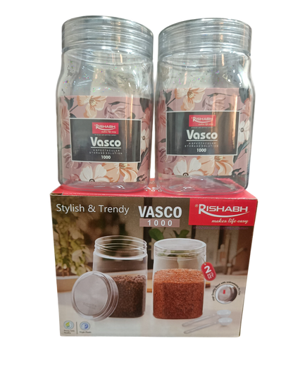 AM2639 Rishabh Vasco 1000 stylish & Trendy Pet container 2pcs with Spoon