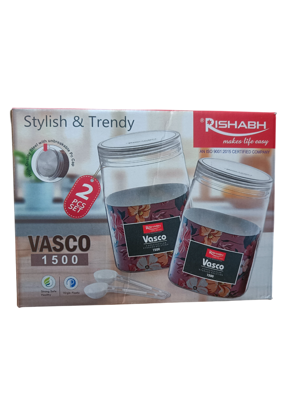 AM2641 Rishabh Vasco 1500 stylish & Trendy Pet container 2pcs with Spoon