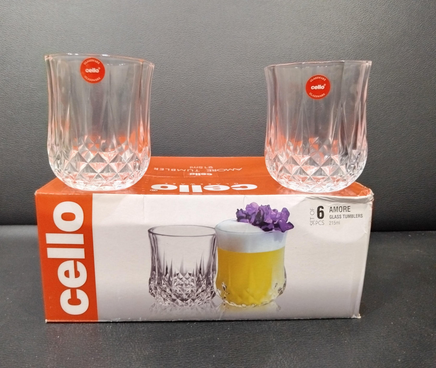 AM2689 CELLO Amore Tumbler glass 215ml Set of 6pcs