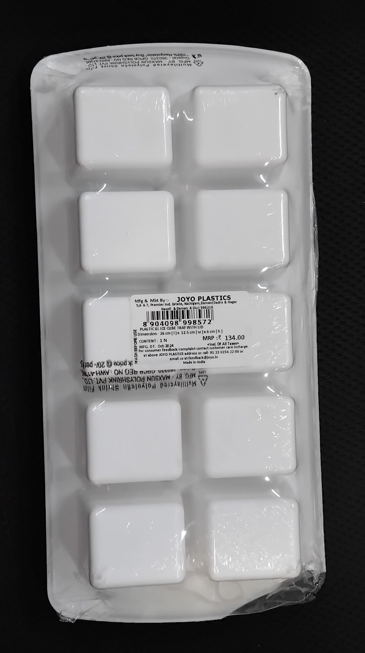 AM2856 JOYO Plastic Xl Ice Cube Lid Plastic Tray 26cm(L)x12.5cm(W)x6cm(H)