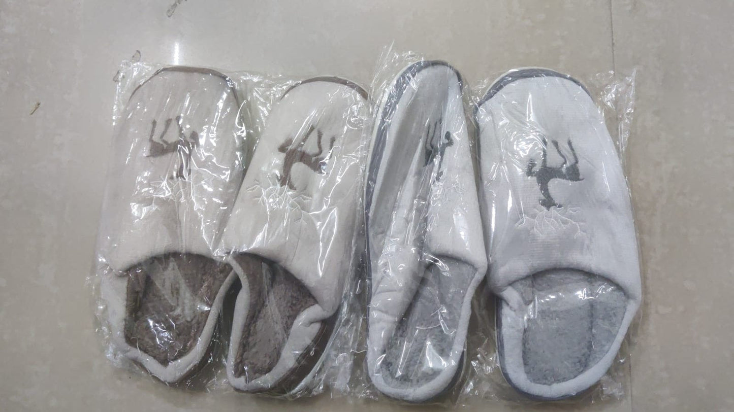 AM2429 Winter Cozy Plaid Slippers Men & Women Size- 44, 45  – Soft, Warm & Stylish -Multicolour