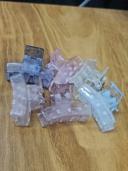 AM1228 Zillon multicolur Transparent Hair Claw Clips 6pcs NO41