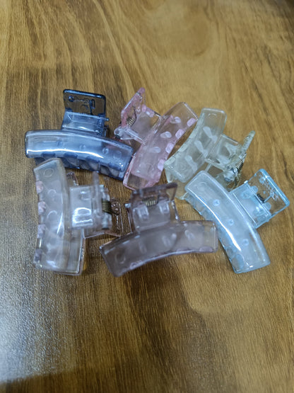 AM1228 Zillon multicolur Transparent Hair Claw Clips 6pcs NO41