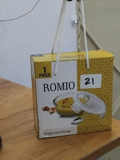 AM3005 Romio Glass Lunch Box 400ml Airtight Food Storage 1 pieces