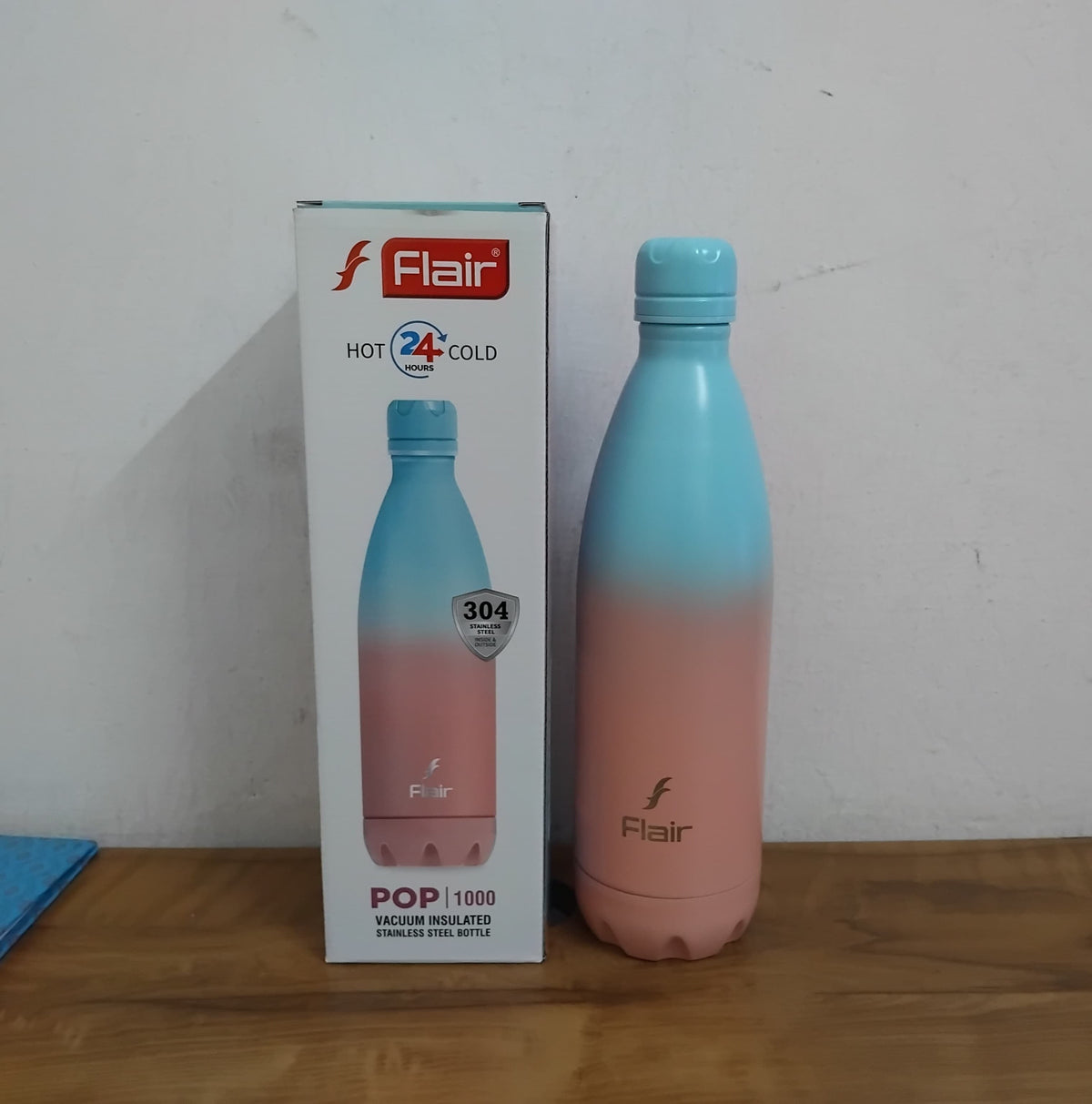 AM3002 Flair Pop & Pastel SS 304 vacuum Insulated Bottle 1000ml Stainless Steel (1 Piece)