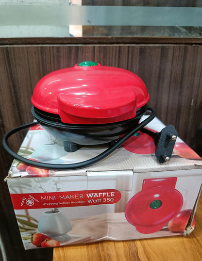 10007 Mini Waffle Maker Non-Stick 4 Inch- 350 Watts