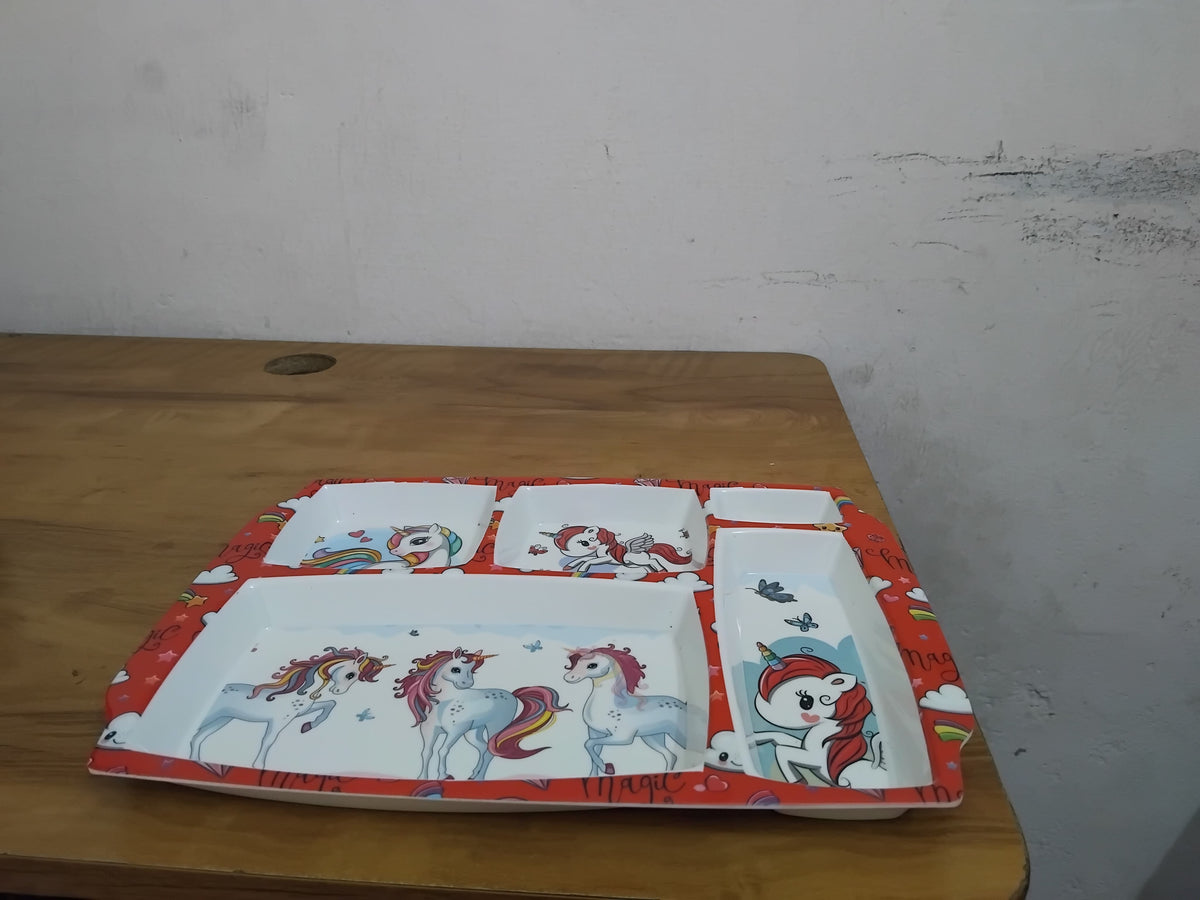 AM3248 Melamine Rectangle Plate 5 Partition Plate