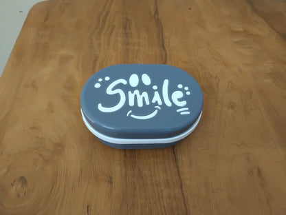 AM3268 Smile Soap Case for Bathroom Color, Design Availablity as per Stock Soap Storage Container Household Soap Dish with Cover 1 Piece
