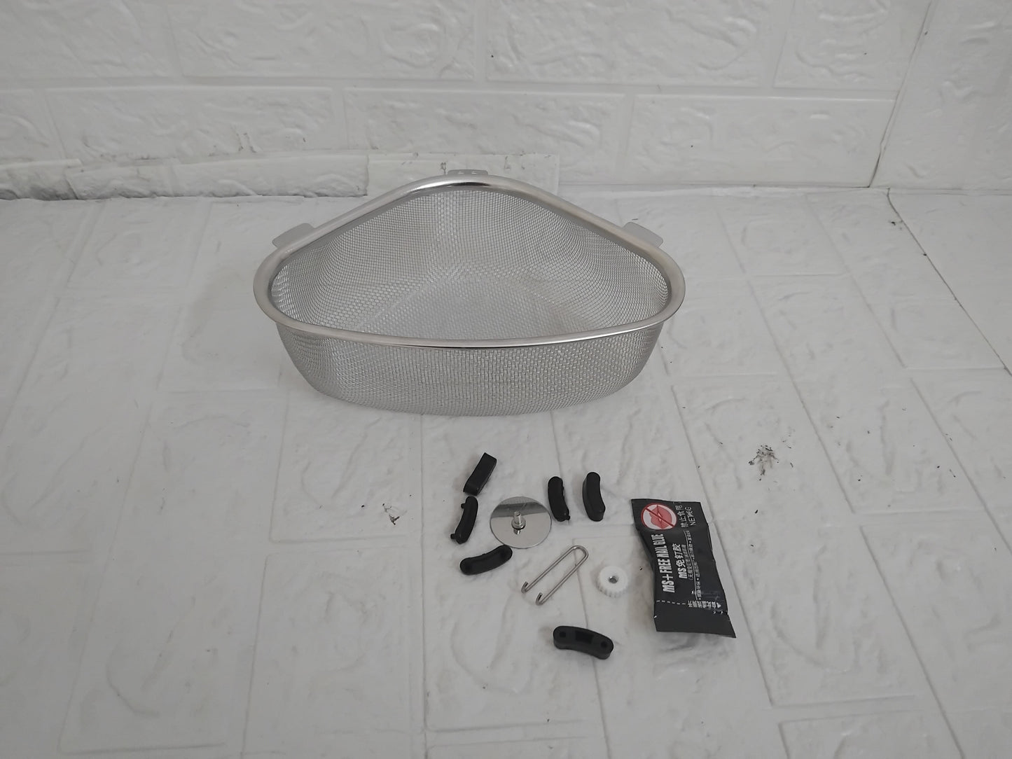 AM3409 SS Corner Sink Strainer Kitchen Triangle Waste Vegetable, Fruits