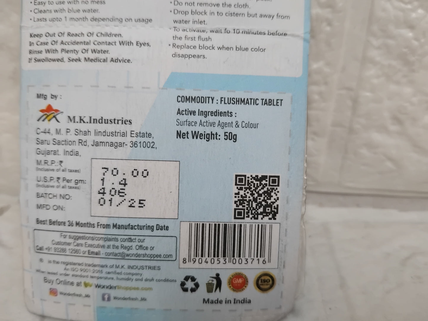 AM3517 Wonder Fresh Flushmatic Tablet Toilet Cleaner Flush Tab 50g