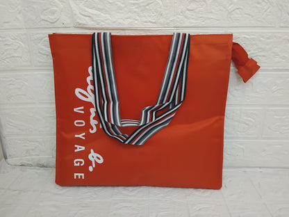 AM2914 Polyester Voyage logo Red Printed Tote Bag lunch bag 1 NO